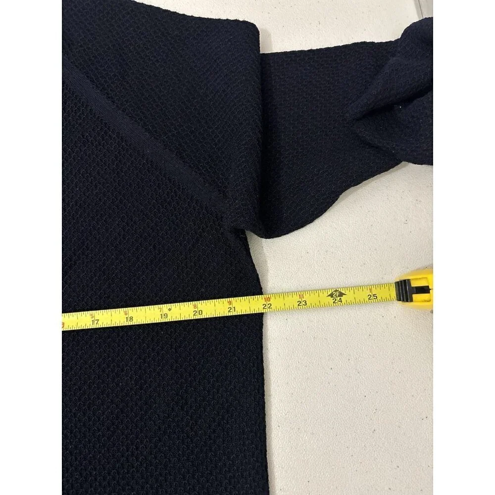 Massimo Dutti Navy Blue Cardigan Open Knit Women Large